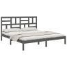 Cadre de lit sans matelas bois massif gris 200x200 cm 
