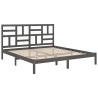 Cadre de lit sans matelas bois massif gris 200x200 cm 