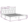 Cadre de lit sans matelas bois massif gris 200x200 cm 