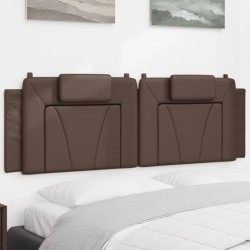 Coussin de tête de lit marron 160 cm similicuir 