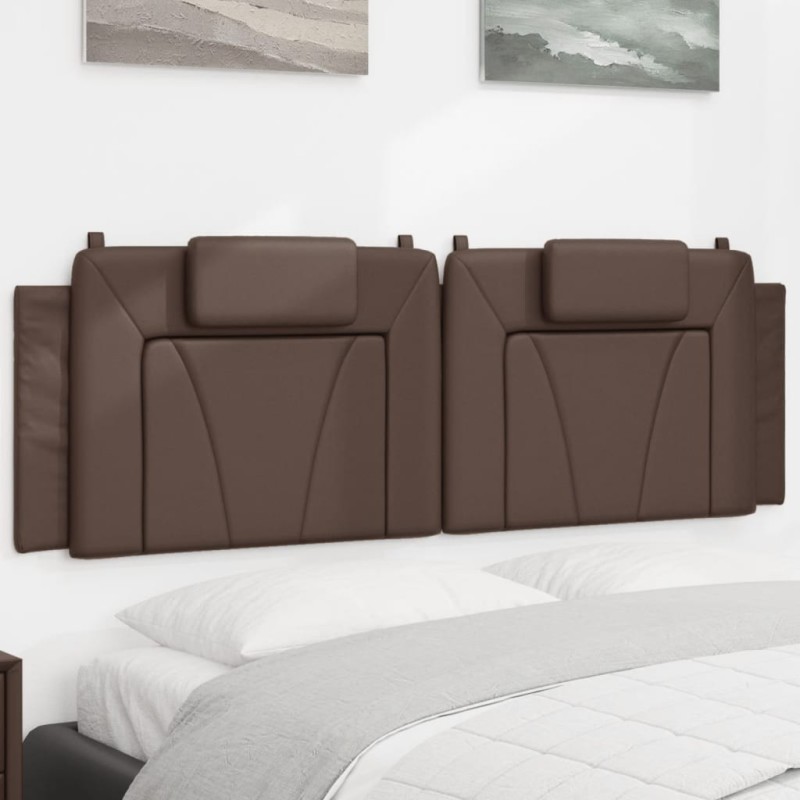 Coussin de tête de lit marron 160 cm similicuir 