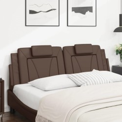 Coussin de tête de lit marron 160 cm similicuir 