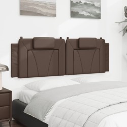 Coussin de tête de lit marron 160 cm similicuir 