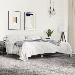 Cadre de lit sans matelas noir 200x200 cm 