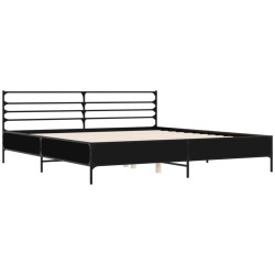 Cadre de lit sans matelas noir 200x200 cm 
