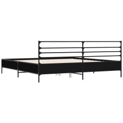 Cadre de lit sans matelas noir 200x200 cm 