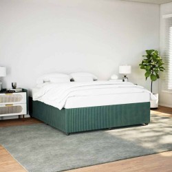 Cadre de lit sans matelas vert foncé 200x200 cm velours 