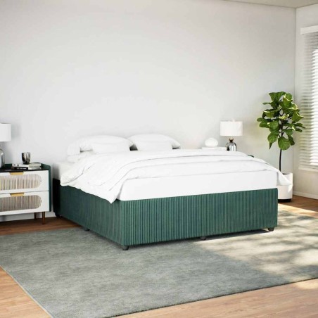 Cadre de lit sans matelas vert foncé 200x200 cm velours 