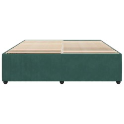 Cadre de lit sans matelas vert foncé 200x200 cm velours 