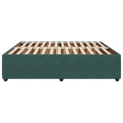 Cadre de lit sans matelas vert foncé 200x200 cm velours 
