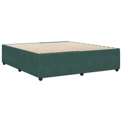 Cadre de lit sans matelas vert foncé 200x200 cm velours 