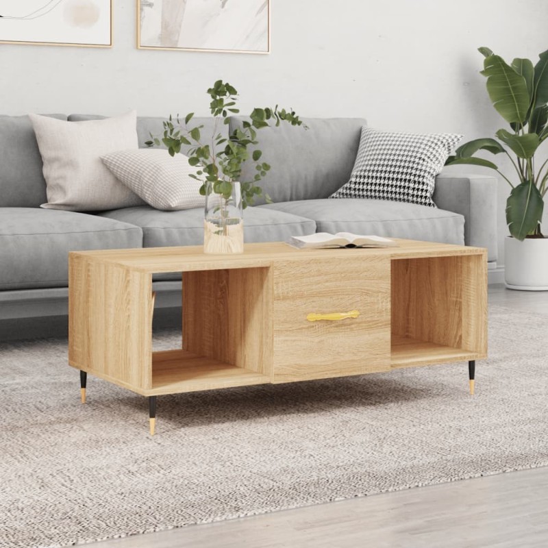 Table basse chêne sonoma 102x50x40 cm bois d'ingénierie Table basse chêne sonoma 102x50x40 cm bois d'ingénierie