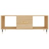 Table basse chêne sonoma 102x50x40 cm bois d'ingénierie 