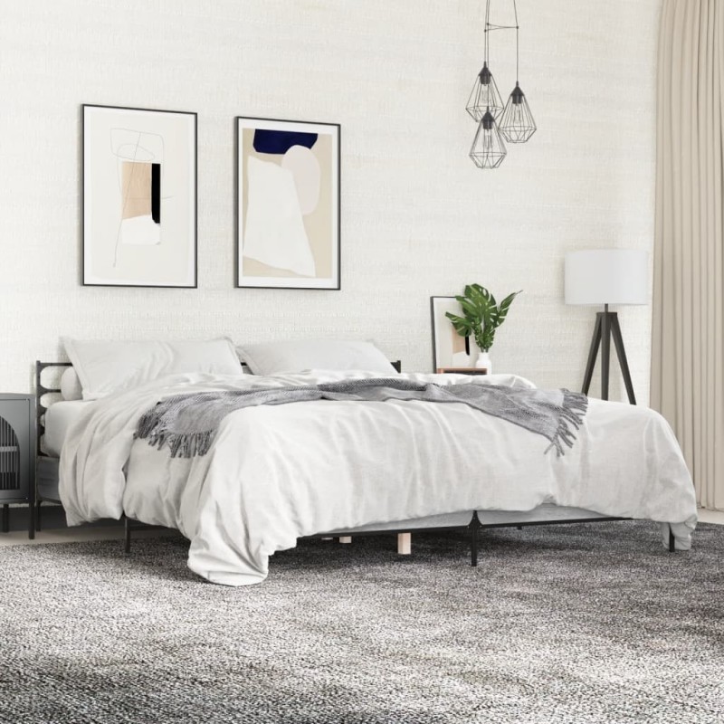 Cadre de lit sans matelas sonoma gris 200x200 cm 