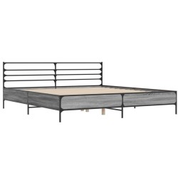Cadre de lit sans matelas sonoma gris 200x200 cm 