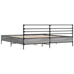 Cadre de lit sans matelas sonoma gris 200x200 cm 