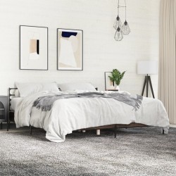 Cadre de lit sans matelas chêne marron 200x200 cm 