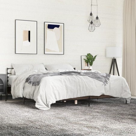 Cadre de lit sans matelas chêne marron 200x200 cm 