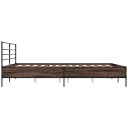 Cadre de lit sans matelas chêne marron 200x200 cm 