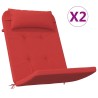 Coussins de chaise adirondack lot de 2 rouge tissu oxford 