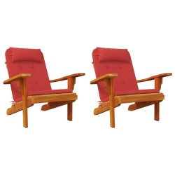 Coussins de chaise adirondack lot de 2 rouge tissu oxford 