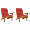 Coussins de chaise adirondack lot de 2 rouge tissu oxford 