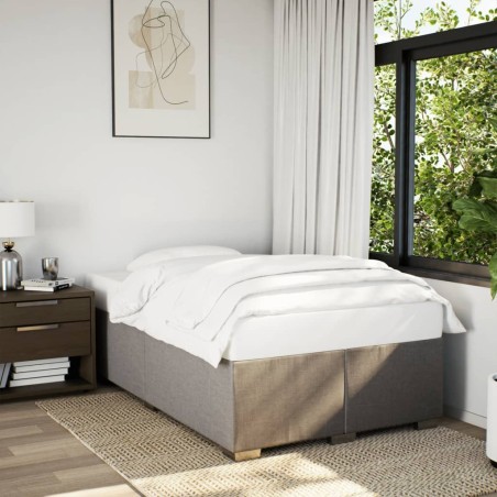 Cadre de lit sans matelas taupe 120x190 cm tissu 