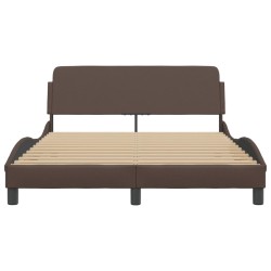 Cadre de lit sans matelas marron 140x190 cm similicuir 