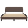 Cadre de lit sans matelas marron 140x190 cm similicuir 