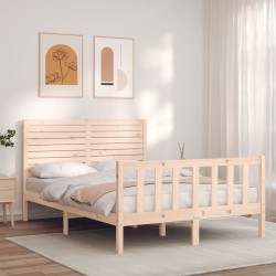 Cadre de lit sans matelas 140x190 cm bois de pin massif 