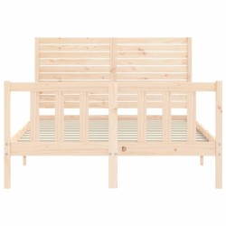 Cadre de lit sans matelas 140x190 cm bois de pin massif 