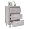 Table de chevet sonoma gris 40x35x69 cm bois d'ingénierie 