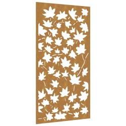 Décoration murale jardin 105x55 cm acier corten design feuille 