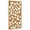 Décoration murale jardin 105x55 cm acier corten design feuille 
