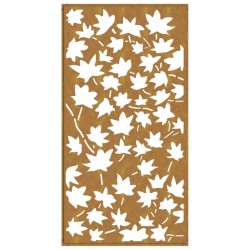 Décoration murale jardin 105x55 cm acier corten design feuille 