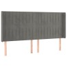 Tête de lit à LED Gris clair 163x16x118/128 cm Velours 