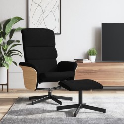 Fauteuil inclinable avec repose-pied noir tissu 