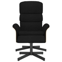 Fauteuil inclinable avec repose-pied noir tissu 