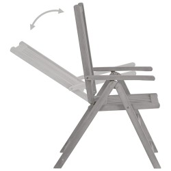 Chaises inclinables de jardin lot de 2 et coussins Bois acacia 