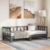 Lit coulissant sans matelas gris 2x(90x190) cm 