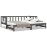 Lit coulissant sans matelas gris 2x(90x190) cm 
