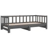 Lit coulissant sans matelas gris 2x(90x190) cm 