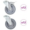24 pcs Roulettes pivotantes à trou de boulon 100 mm 