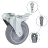24 pcs Roulettes pivotantes à trou de boulon 100 mm 