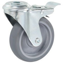 24 pcs Roulettes pivotantes à trou de boulon 100 mm 