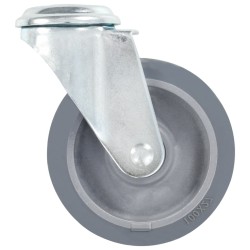 24 pcs Roulettes pivotantes à trou de boulon 100 mm 