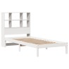 Lit bibliothèque sans matelas blanc 90x200cm bois de pin massif 