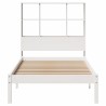 Lit bibliothèque sans matelas blanc 90x200cm bois de pin massif 
