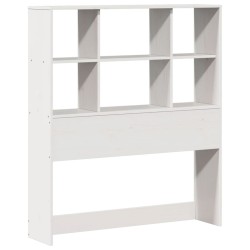 Lit bibliothèque sans matelas blanc 90x200cm bois de pin massif 