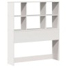 Lit bibliothèque sans matelas blanc 90x200cm bois de pin massif 
